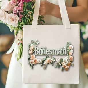 Tote Bag Bridesmaid Roses Roses Roses Rose Arrière - plan v