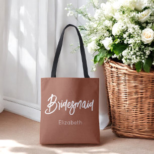 Tote Bag Bridesmaid Terracotta Mariage Brown