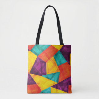 Tote Bag Bright Mosaic Grunge Motif transparent