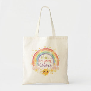 Tote Bag Briller dans vos couleurs Rainbow Citation Pride A