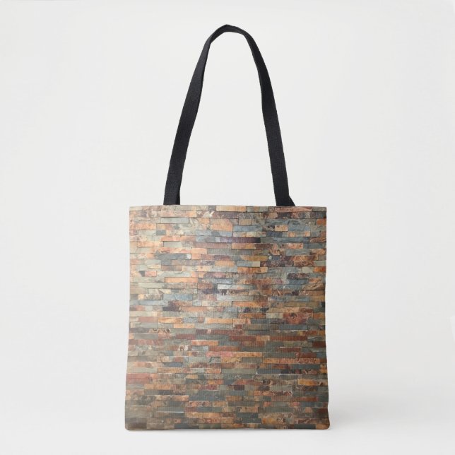 Tote Bag brique et bois (Devant)