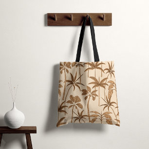 Tote Bag Brise Botanique : Ton Chaud de Palmier Illustré à 