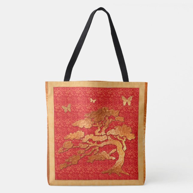 Tote Bag Brocade et arbre asiatique (Devant)