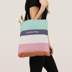 Tote Bag Brochure de menthe Blocs de couleurs modernes Bloc