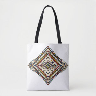 Tote Bag Broderie géométrique marocaine amazigh   Tr