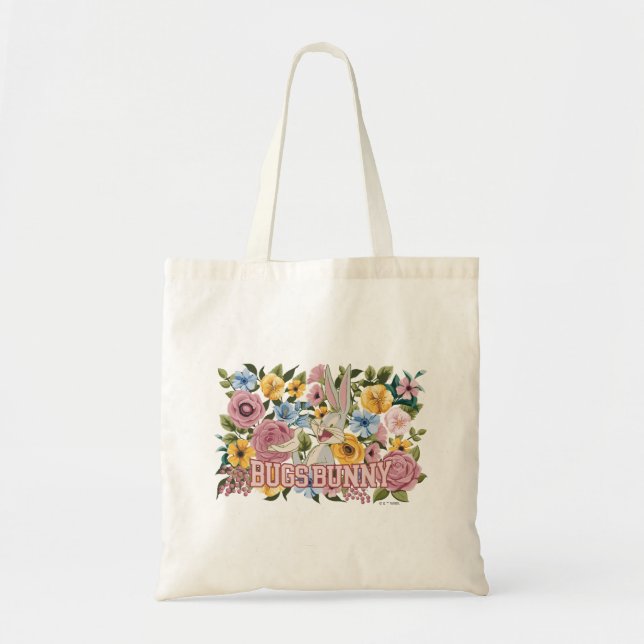 Tote Bag Broderie graphique florale de BUGS BUNNY™ (Devant)