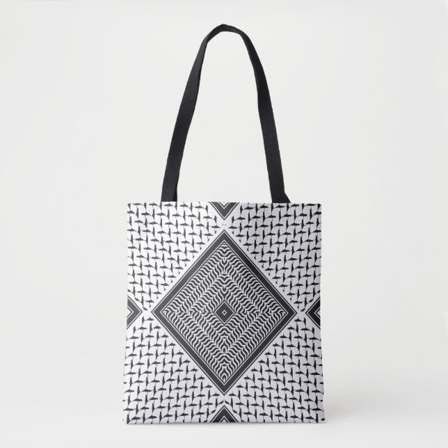 Tote Bag Broderie palestinienne kuffiya Palestine (Devant)