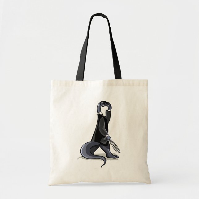 Tote Bag Brontosaurus Habillé Comme Un Personnage De Film. (Devant)