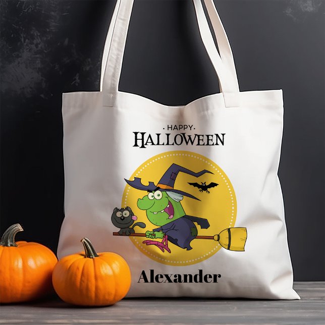 Tote Bag Broomstick Sorcière Volant Halloween personnalisé (Créateur téléchargé)
