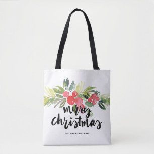 Tote Bag Brosse de houx d'aquarelle marquant avec des