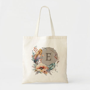 Tote Bag Brown ajouter floral initial