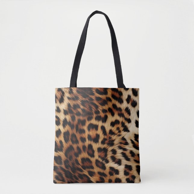 Tote Bag Brown Crème léopard animal (Devant)