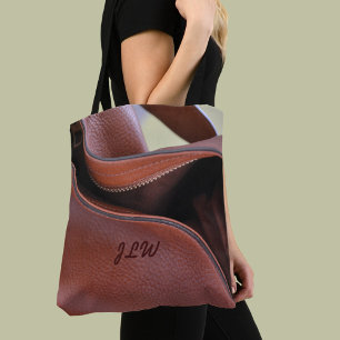 Tote Bag Brown faux cuir personnalisé