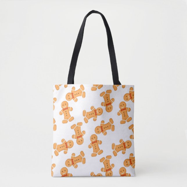 Tote Bag Brown homme en pain d'épices sur blanc (Devant)