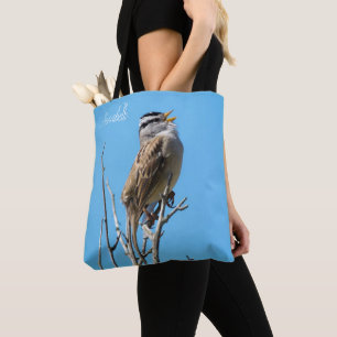 Tote Bag Bruant à couronne blanche