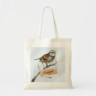 Tote Bag Bruant à gorge blanche personnalisé