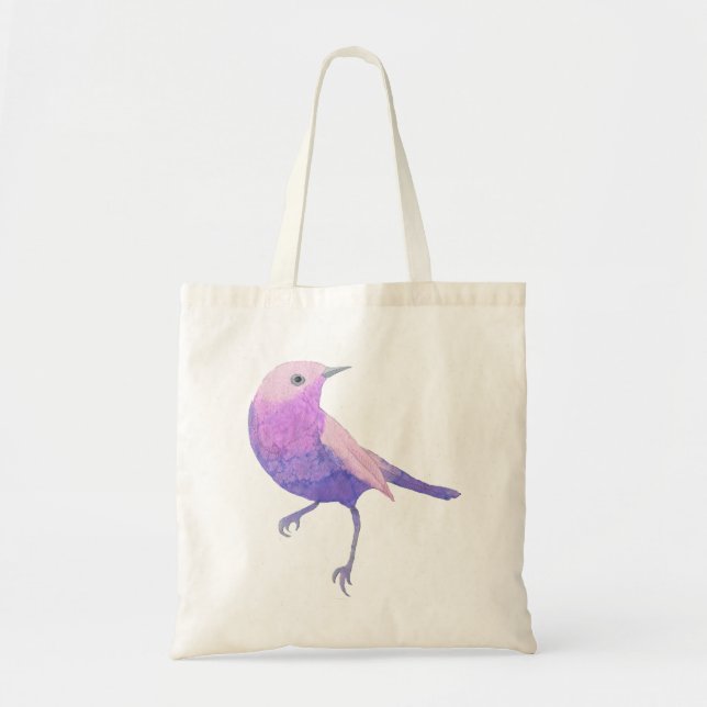 Tote Bag Bruant Violet Et Rose (Devant)