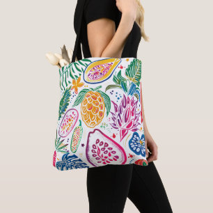 Tote Bag Budget de modèle d'aquarelle de fruits tropicaux v