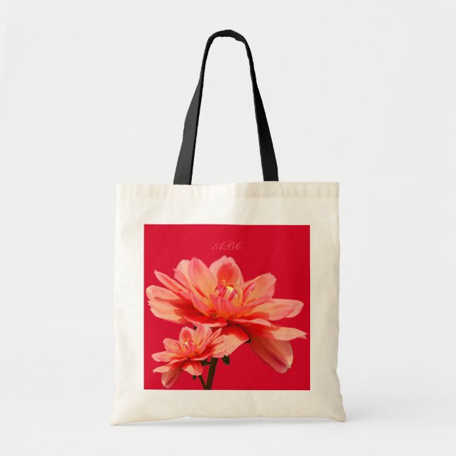 Tote Bag Budget fait sur commande Fourre-tout "de dahlias (Devant)