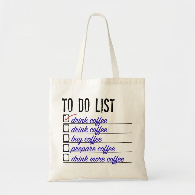 Tote Bag Budget Fourre-tout d'À-faire-liste de café (Devant)
