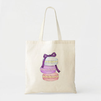 Tote Bag Budget Fourre-tout de pile de Macaron d'aquarelle
