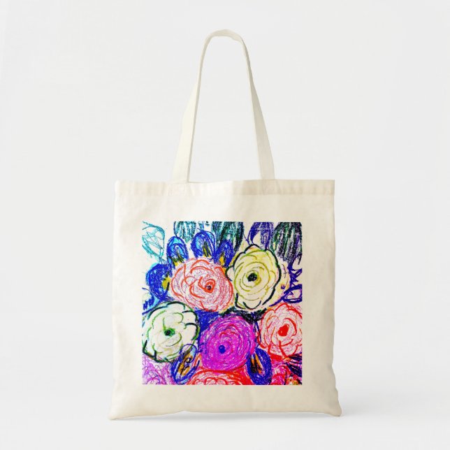 Tote Bag Budget Fourre-tout Green et Orange Rosas, (Devant)