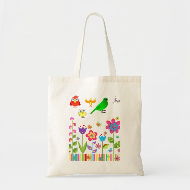 Tote Bag Budget fourre-tout handbag les amoureux d'oiseaux  (Devant)