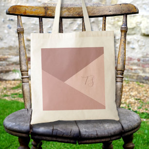 Tote Bag Budget initial personnalisé rose poussiéreux