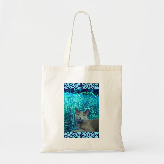Tote Bag Budget russe Fourre-tout de chat bleu (Devant)