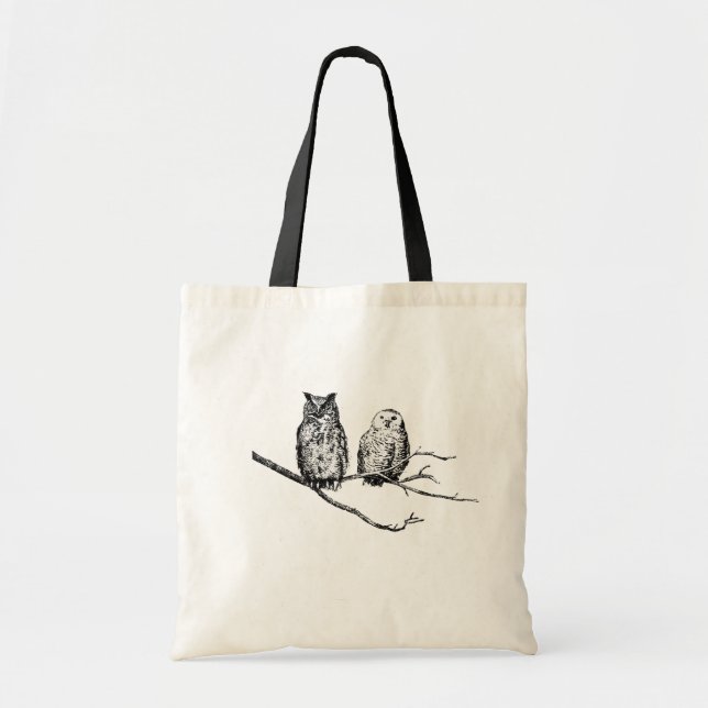 Tote Bag Budget sage Fourre-tout de hiboux (Devant)