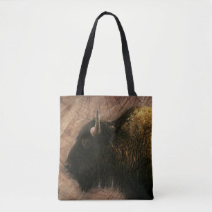 Tote Bag Buffalo de bison de bois