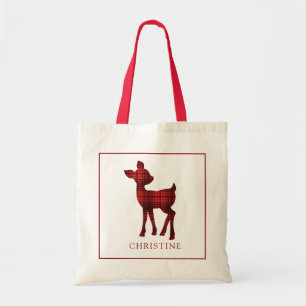Tote Bag Buffalo plaid Noël fae rouge et noir