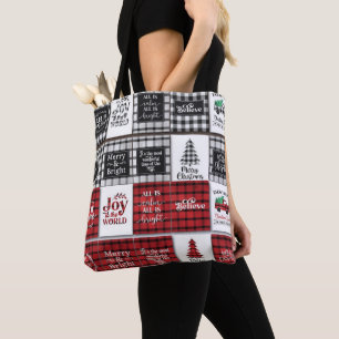 Tote Bag Buffalo plaqué avec citation de Noël