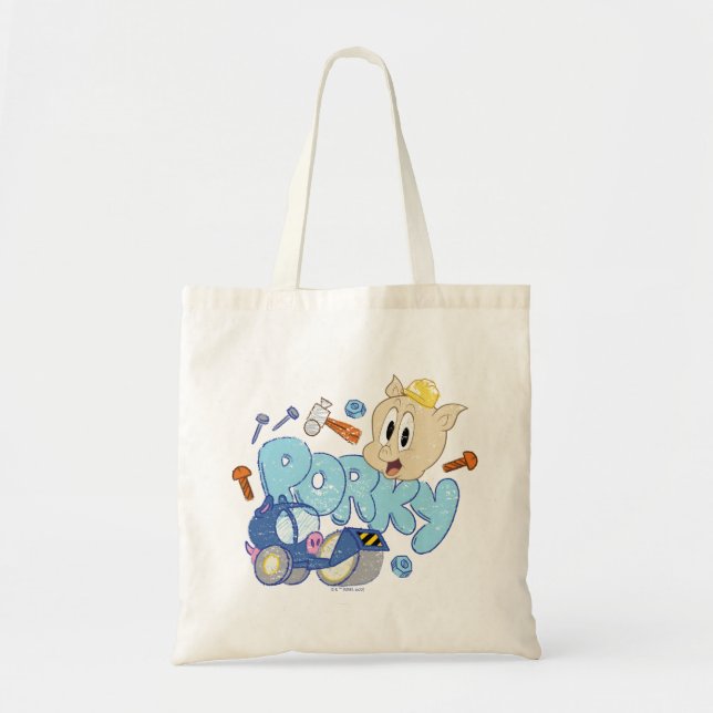 Tote Bag BUGS BUNNY BUILDERS™| Porky Sketch Art (Devant)