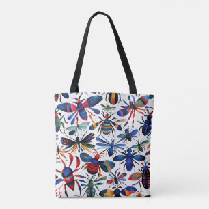 Tote Bag Bugs Colorés Insectes Whimsical Art