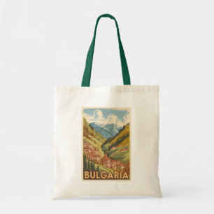 Tote Bag Bulgarie Illustration peinte Voyage Art Vintage