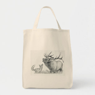 Tote Bag Bull Elk et Fox