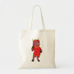 Tote Bag Bull en tant que pompier avec casque