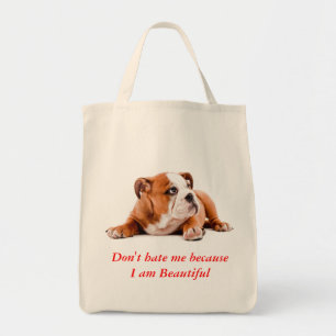 Tote Bag Bulldog ne me hait pas...Je suis une belle épiceri