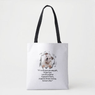 Tote Bag Bulldog Puppy mignonne Si Je Peux Vous Donner Des