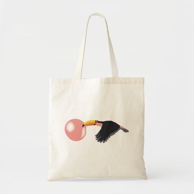 Tote Bag Bulle de gomme Toucan soufflante bulle (Devant)