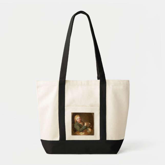 Tote Bag Bulles de soufflement de jeune homme d'un tuyau (Devant)