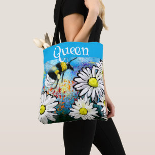 Tote Bag Bumblebee Whimsical Queen Bee dans la peinture des