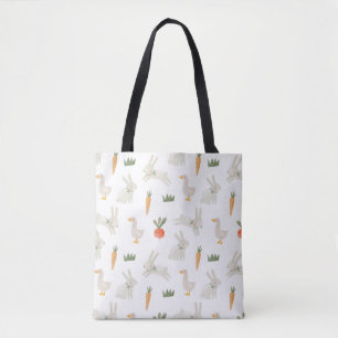 Tote Bag Bunnies & Canards sur le Motif de ferme