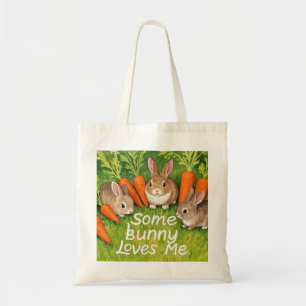 Tote Bag Bunnies et carottes de Pâques