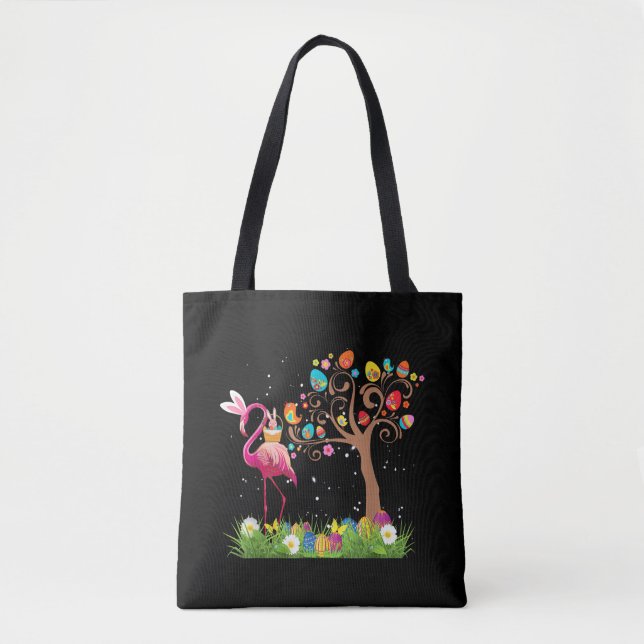 Tote Bag Bunny Flamingo Easter | Cute Flamingo Lovers (Devant)
