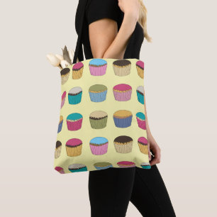 Tote Bag Buns glacés Cupcake Cakes Colorée Motif Jaune