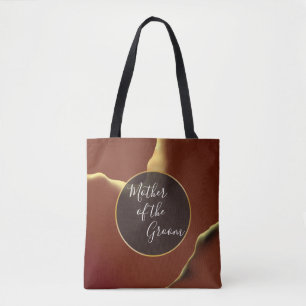 Tote Bag 🤵 Burgundy Gold Elegant Inky Mariage Abstrait