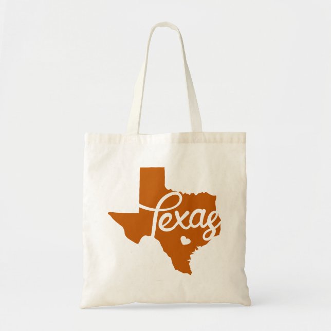 Tote Bag Burnt Orange Texas Heart (Devant)