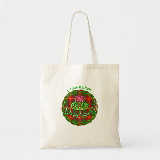 Tote Bag Burtish Tartan Celtic Thistle (Devant)